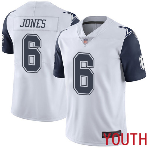 Youth Dallas Cowboys Limited White Chris Jones #6 Rush Vapor Untouchable NFL Jersey->youth nfl jersey->Youth Jersey